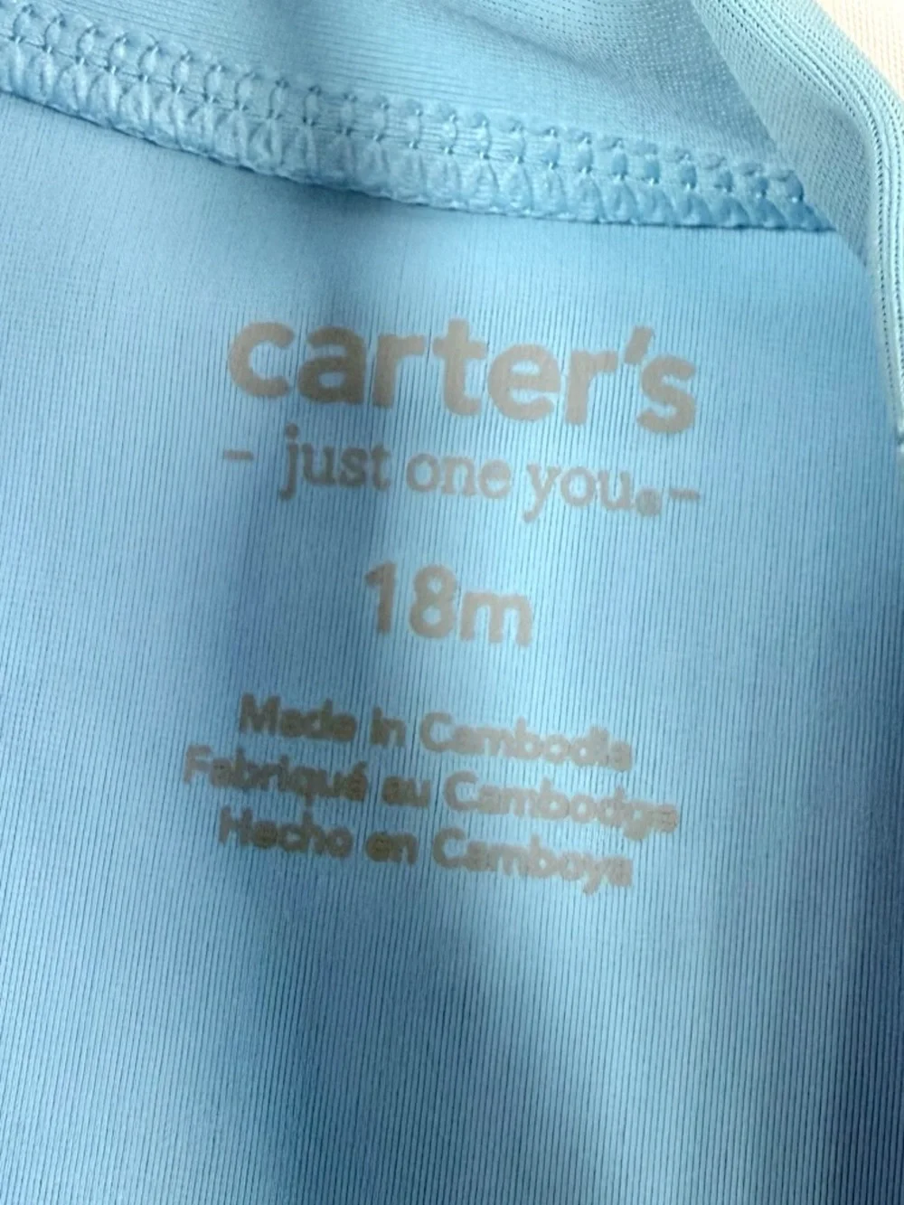 NWT JUST ONE YOU BY CARTER'S Boys' Blue Shark UPF 50+ Long Sleeve Rash Guard 18M